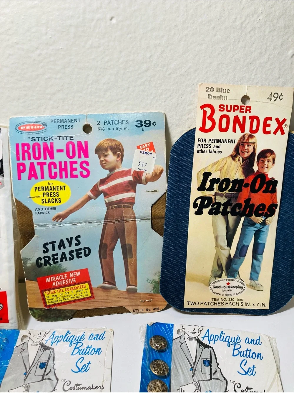 Vintage Bondex Iron-On Patches & Sewing Notions